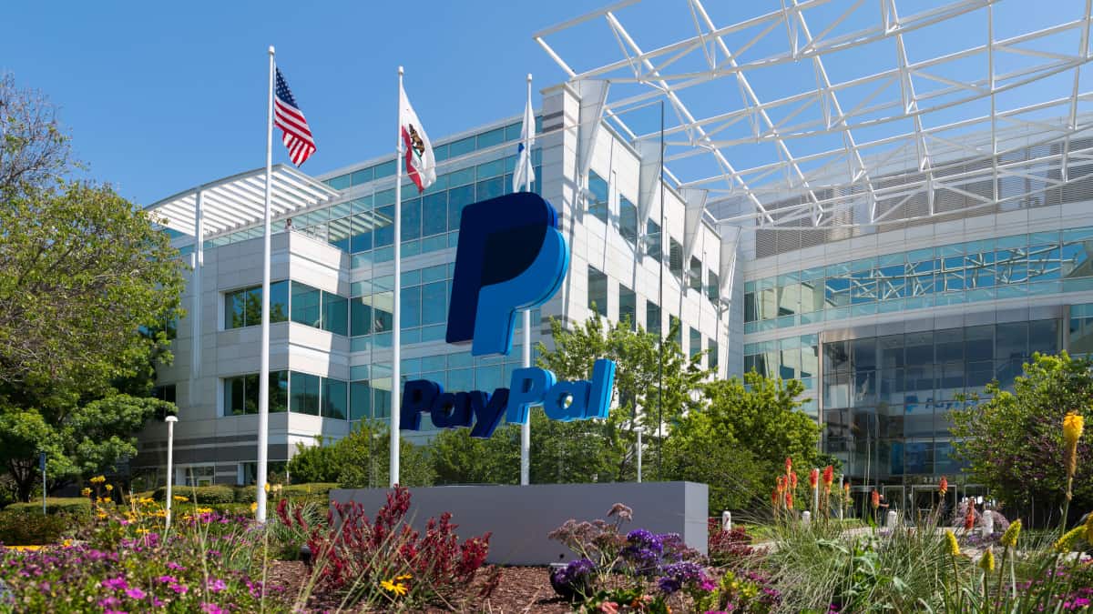 San Jose, California, USA - April 26, 2018: Exterior view of Paypal 's headquarters in Silicon Valley. PayPal Holdings, Inc. is an American company operating a worldwide online payments system.